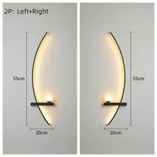 Modern LED Wall Lamp – Minimalist Art Design for Bedroom, Living Room, and Bathroom, Gold/Black